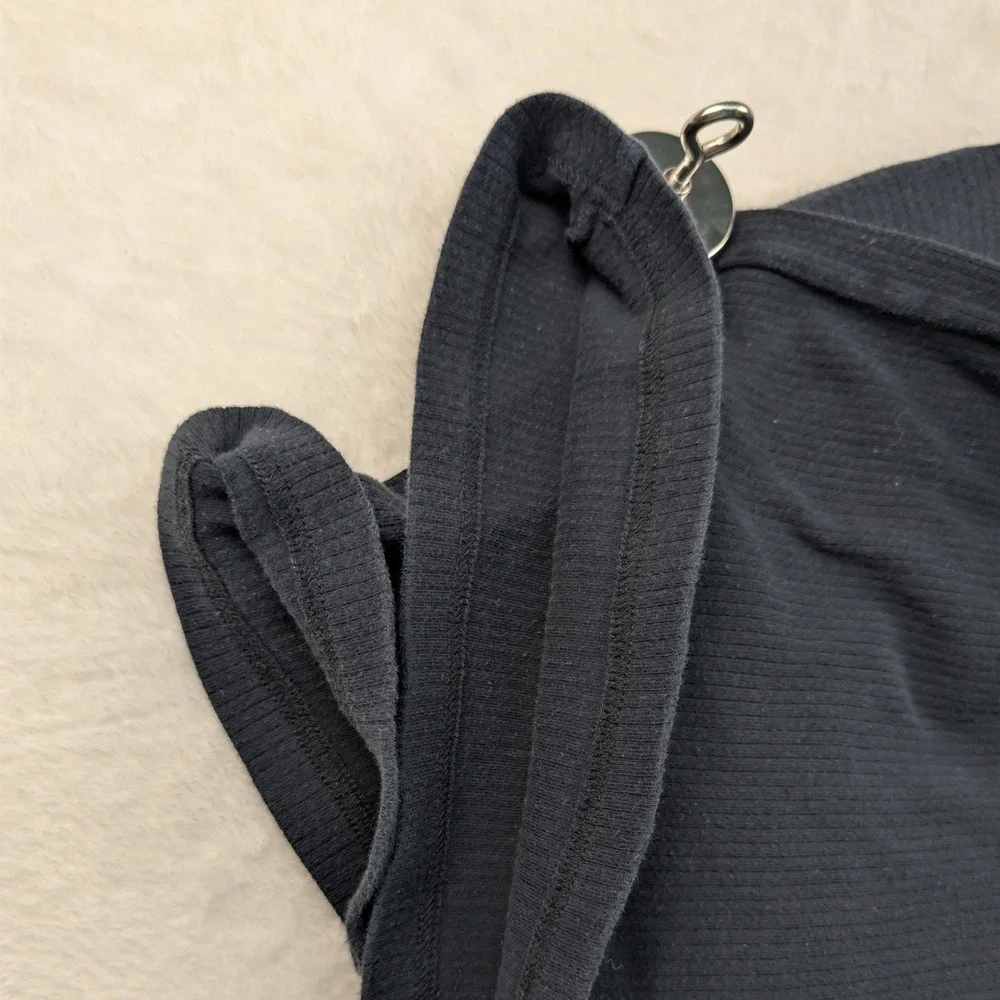 VTG Guess Shirt Men's Large Black V-Neck Ribbed Cotton Skater Streetwear Y2K - Picture 9 of 10